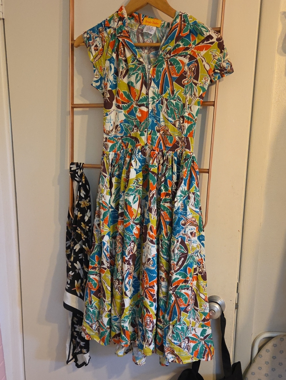 Bernie Dexter Colorful Tropical Print Kelly Dress